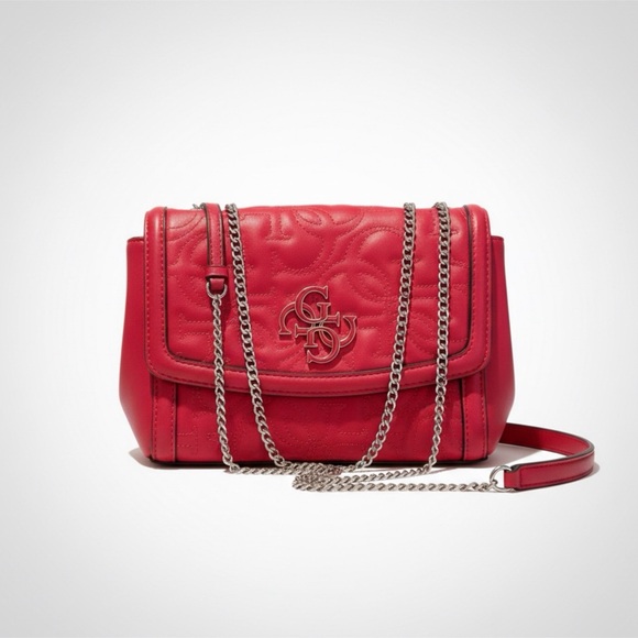 Guess Handbags - NWOT Red Crossbody/Shoulder Mini Bag with Quilted Texture and Chain Straps